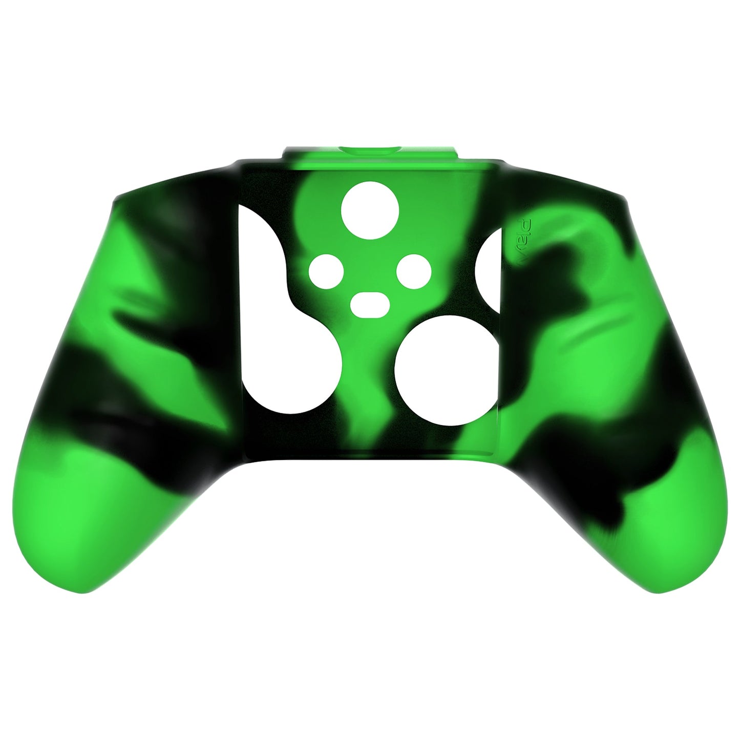 PlayVital Camouflage Soft Anti-Slip Silicone Cover for Xbox Series X Controller, Rubber Case Protector for Xbox Series S Controller with Black Thumb Grip Caps - Green & Black - BLX3023 PlayVital