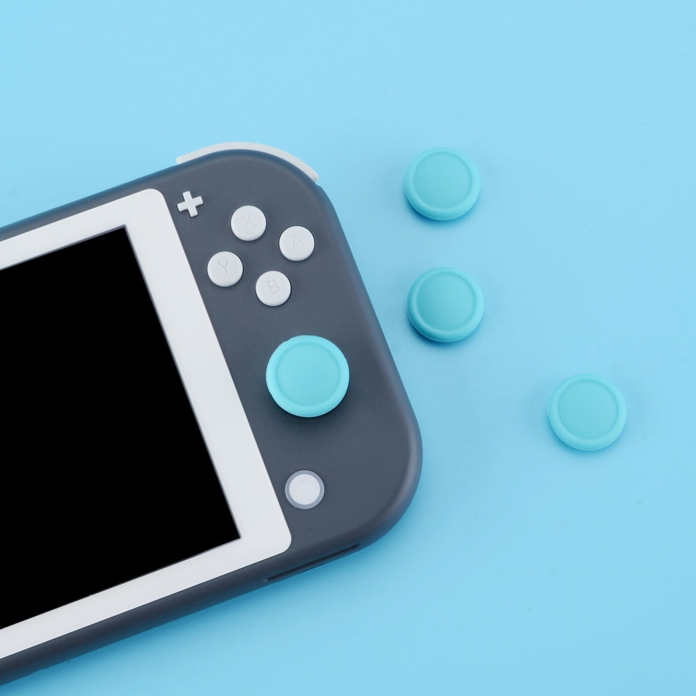 PlayVital Switch Joystick Caps, Switch Lite Thumb Stick Caps, Silicone Analog Cover for Switch OLED Joycon Thumb Grip Rocker Caps for Nintendo Switch Joy-Con Controller & Switch Lite & Switch OLED, 4 Pcs Bondi Blue - NJM1020 PlayVital
