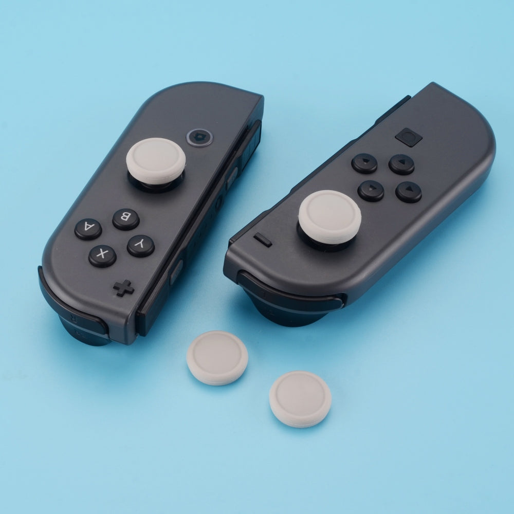 PlayVital Switch Joystick Caps, Switch Lite Thumb Stick Caps, Silicone Analog Cover for Switch OLED Joycon Thumb Grip Rocker Caps for Nintendo Switch Joy-Con Controller & Switch Lite & Switch OLED, 4 Pcs Light Gray - NJM1021 PlayVital