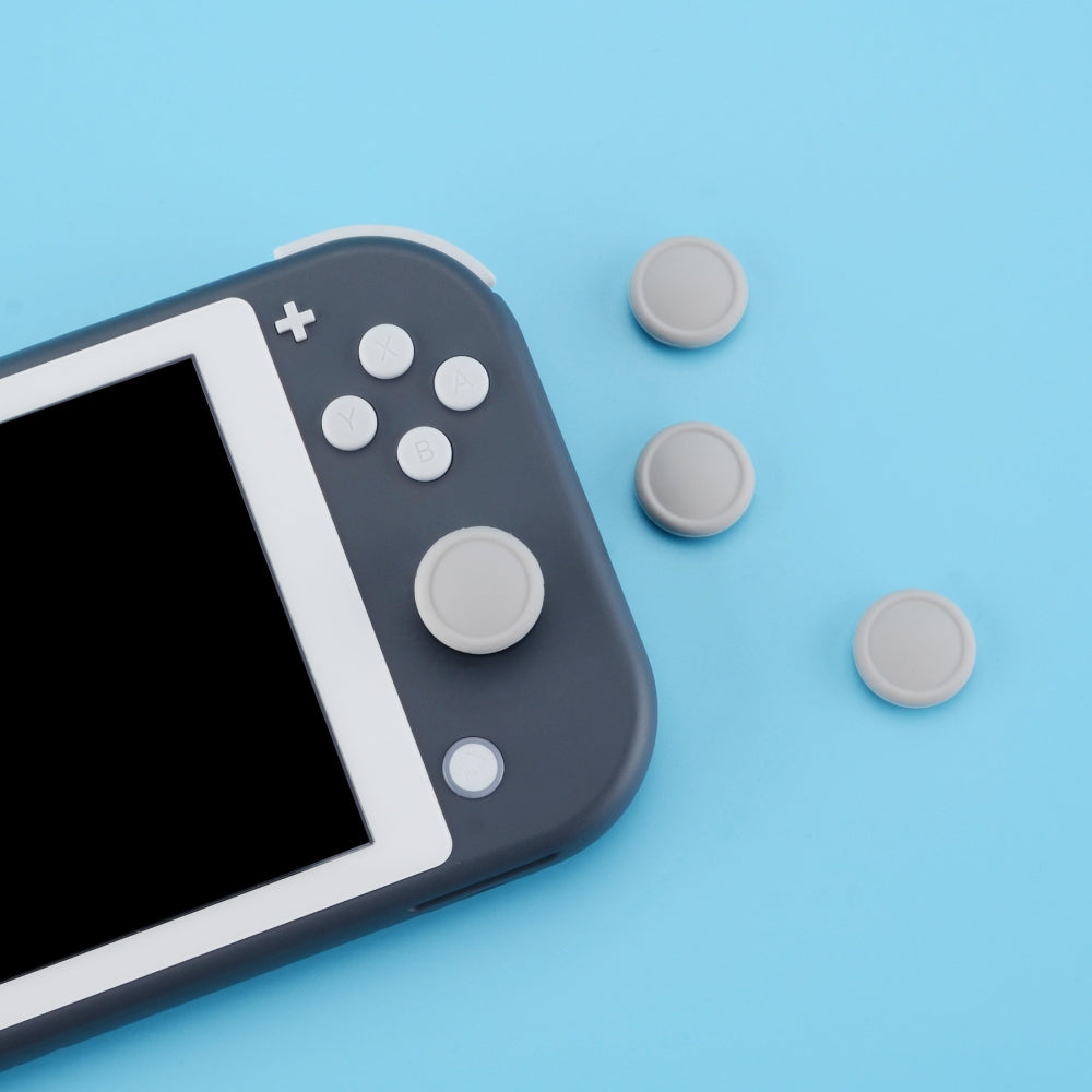 PlayVital Switch Joystick Caps, Switch Lite Thumb Stick Caps, Silicone Analog Cover for Switch OLED Joycon Thumb Grip Rocker Caps for Nintendo Switch Joy-Con Controller & Switch Lite & Switch OLED, 4 Pcs Light Gray - NJM1021 PlayVital