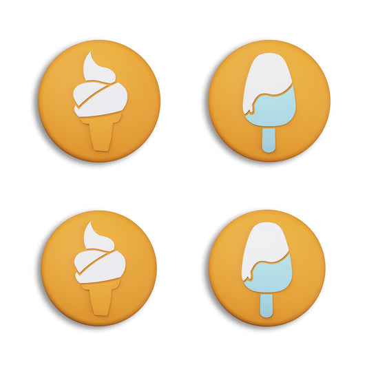 PlayVital Ice Cream Cute Switch Thumb Grip Caps, Joystick Caps for Nintendo Switch Lite, Silicone Analog Cover Thumbstick Grips for Switch OLED Joycon - Caution Yellow - NJM1106 playvital