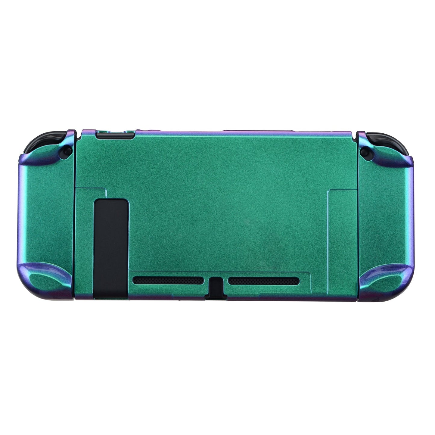 PlayVital Chameleon Green Purple Glossy Back Cover for NS Switch Console, NS Joycon Handheld Controller Separable Protector Hard Shell, Customized Dockable Protective Case for NS Switch - NTP304 PlayVital