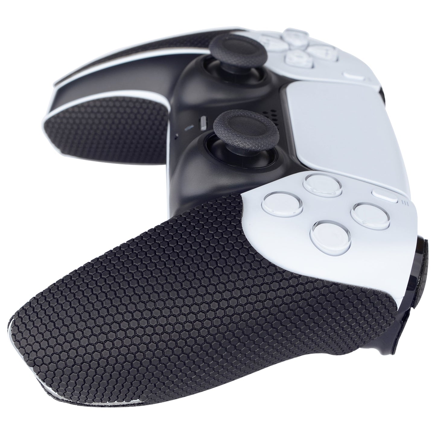 PlayVital Armored Edition Anti-Skid Sweat-Absorbent Controller Grip for PS5, Professional Textured Soft Rubber Pads Handle Grips for PS5 Controller with Shoulder Button Trigger Stickers - PFPJ049 PlayVital