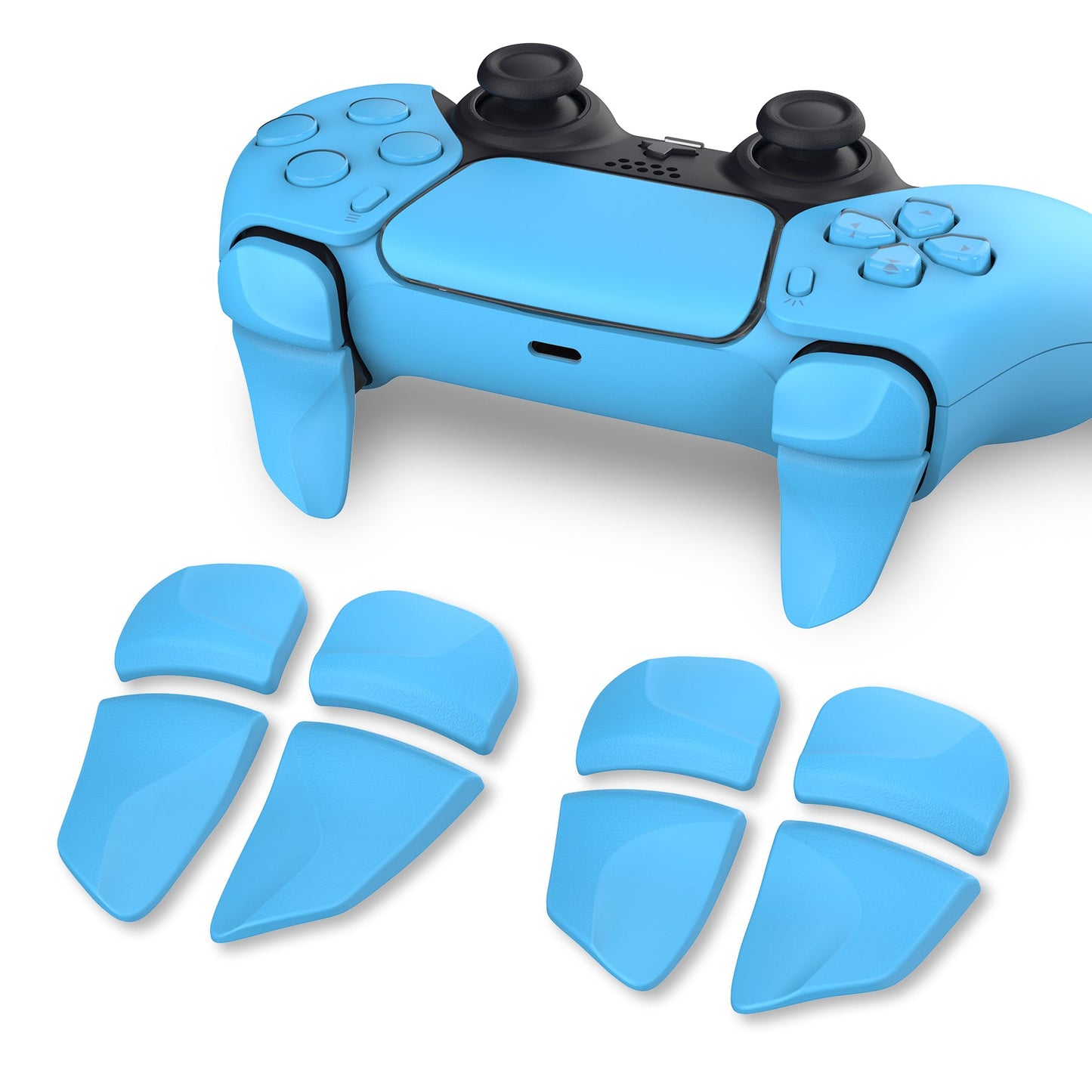 PlayVital Starlight Blue 2 Pair Shoulder Buttons Extension Triggers for PS5 Controller, Game Improvement Adjusters for PS5 Controller, Bumper Trigger Extenders for PS5 Controller - PFPJ089 PlayVital