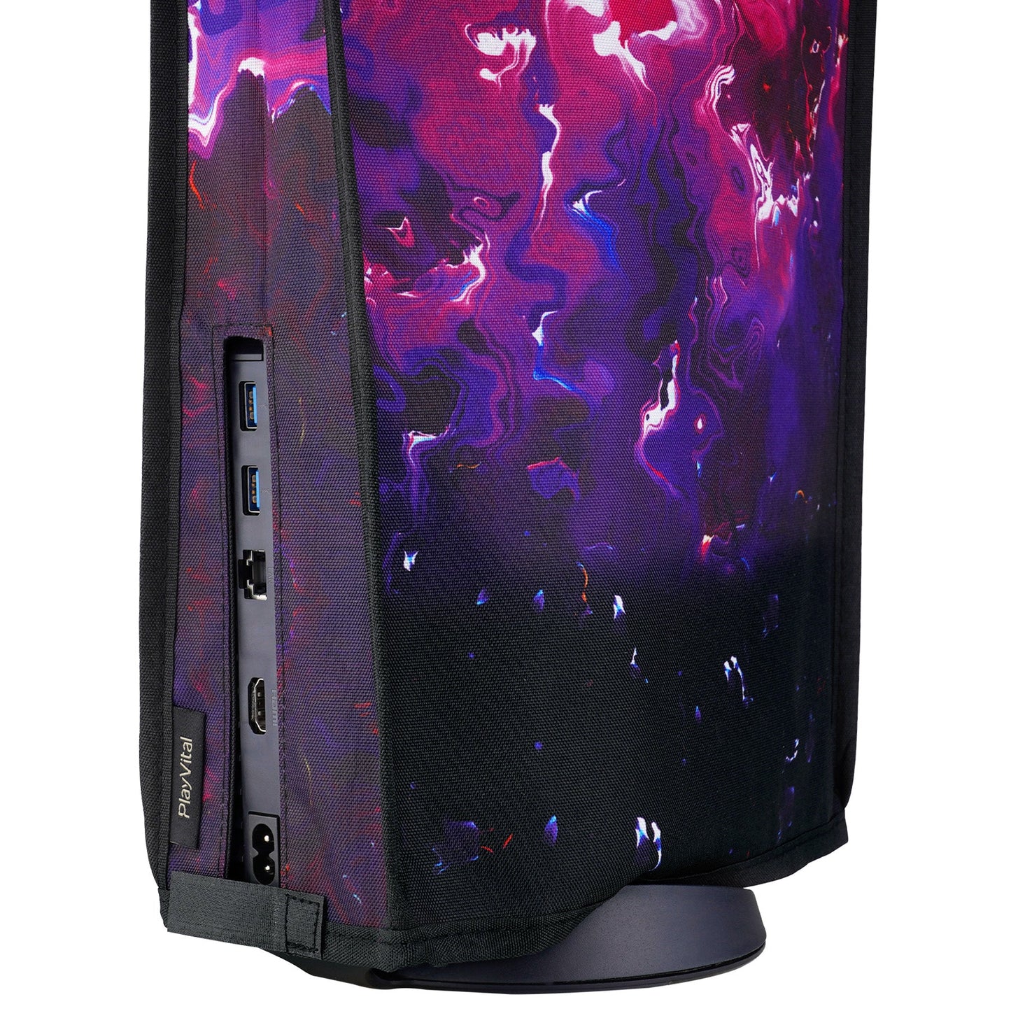 PlayVital Dust Cover for ps5, Soft Neat Lining Dust Guard for ps5 Console, Anti Scratch Waterproof Cover Sleeve for ps5 Console Digital Edition & Disc Edition - Surreal Lava - PFPJ101 PlayVital