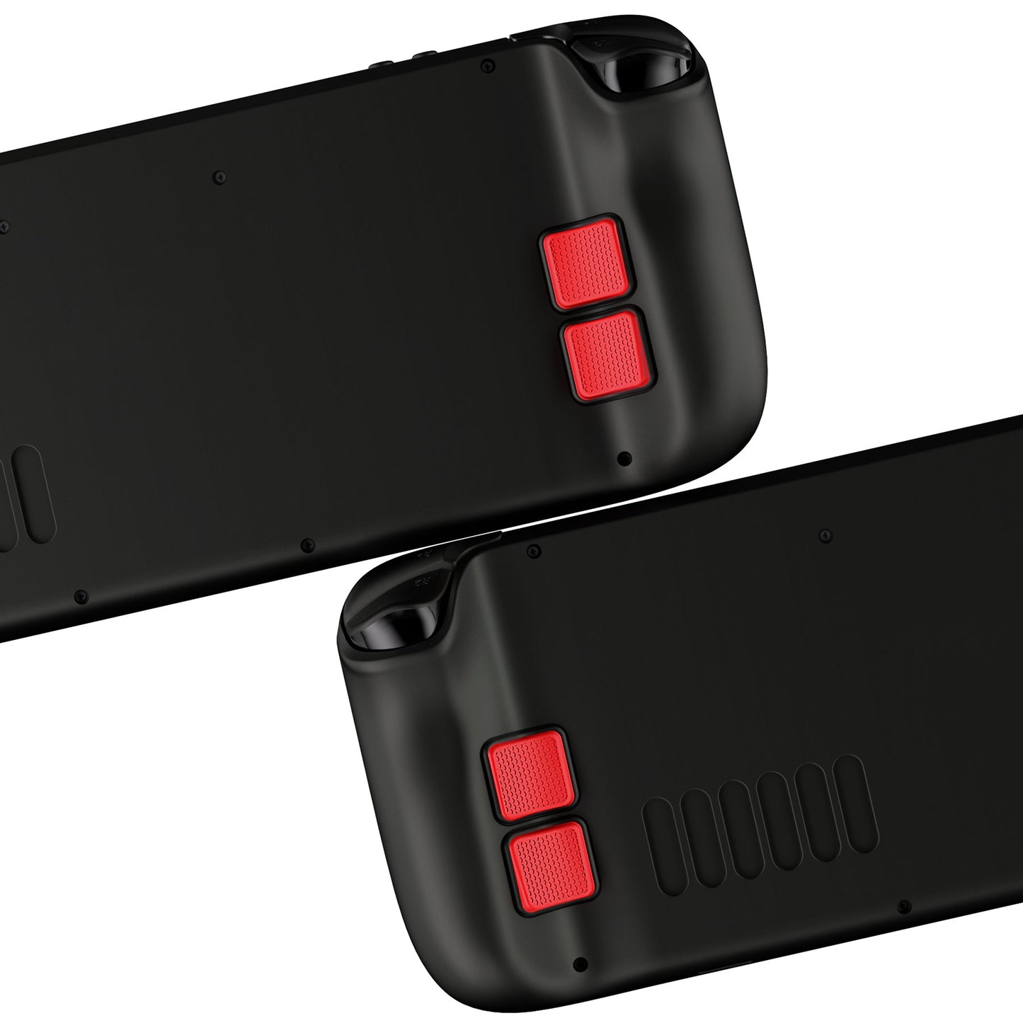 PlayVital Passion Red Back Button Enhancement Set for Steam Deck, Grip Improvement Button Protection Kit for Steam Deck - 2 Different Thickness - PGSDM005 playvital