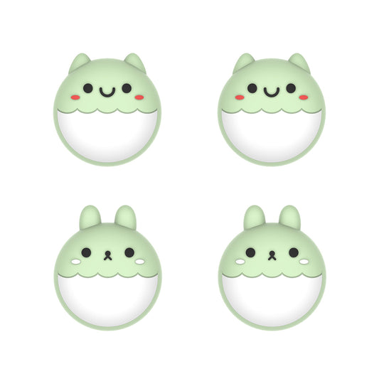 PlayVital Rabbit & Squirrel Cute Thumb Grip Caps for ps5/4 Controller, Silicone Analog Stick Caps Cover for Xbox Series X/S, Thumbstick Caps for Switch Pro Controller - Matcha Green - PJM3004 PlayVital