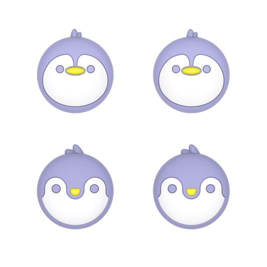 PlayVital Penguin Cute Thumb Grip Caps for ps5/4 Controller, Silicone Analog Stick Caps Cover for Xbox Series X/S, Thumbstick Caps for Switch Pro Controller - Light Violet - PJM3009 PlayVital