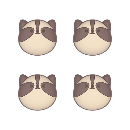 PlayVital Cute Thumb Grip Caps for ps5/4 Controller, Silicone Analog Stick Caps Cover for Xbox Series X/S, Thumbstick Caps for Switch Pro Controller - Little Raccoon - PJM3013 PlayVital