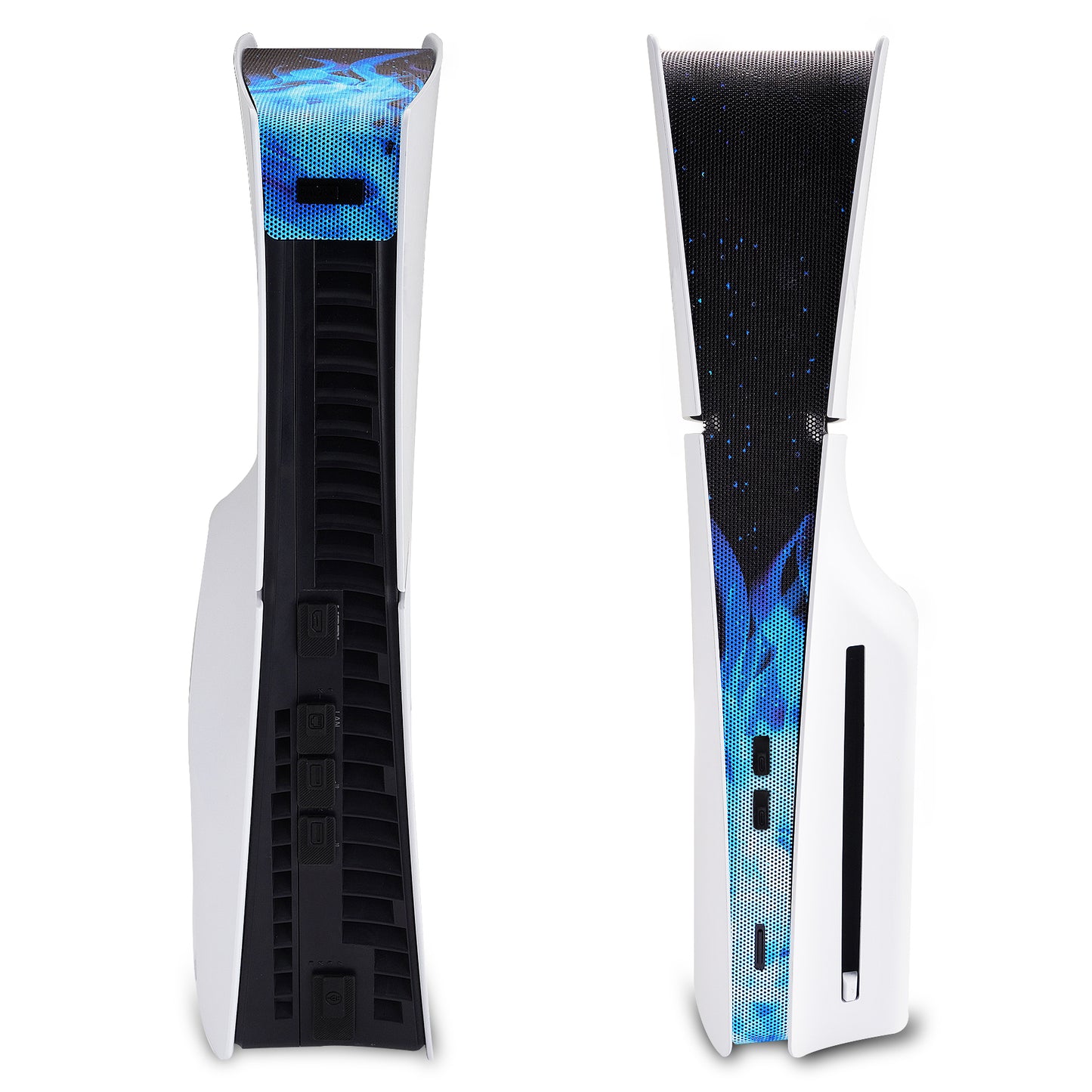 PlayVital 12 in-1 ダストフィルター for PS5 Slim コンソール ディスク & デジタル ダストカバーキット、アンチダストカバーネット & シリコンプラグ付き【ブルーフレイム】