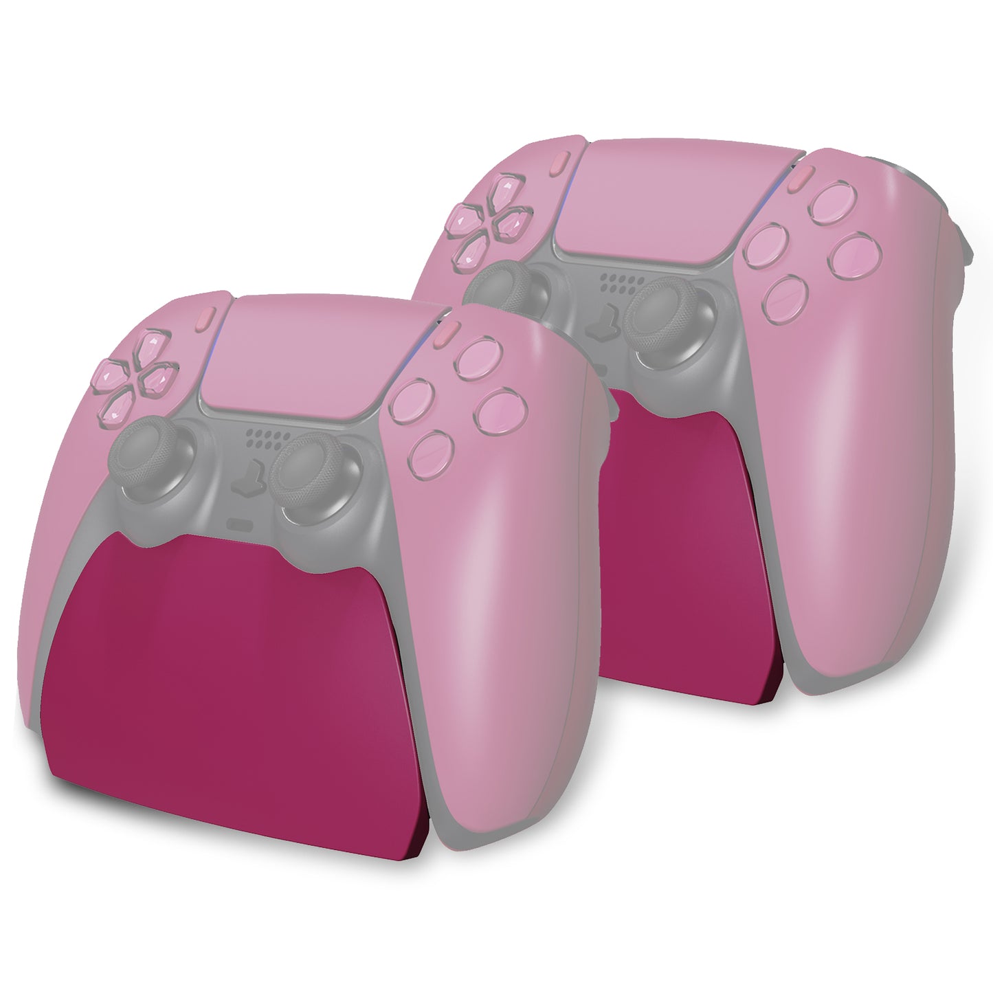 PlayVital 2セット ps5コントローラー対応用ディスプレイスタンド、デュアルセンス5対応収納スタンド、ps5コントローラー対応用机収納スタンド、スタンドホルダー、滑り止めラバーパッド付き【レッド】