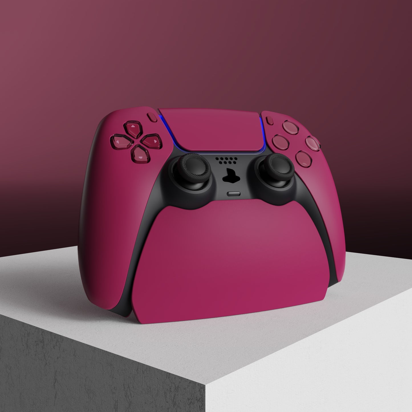 PlayVital 2セット ps5コントローラー対応用ディスプレイスタンド、デュアルセンス5対応収納スタンド、ps5コントローラー対応用机収納スタンド、スタンドホルダー、滑り止めラバーパッド付き【レッド】