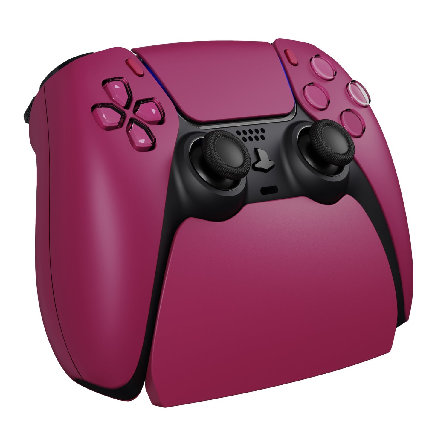 PlayVital 2セット ps5コントローラー対応用ディスプレイスタンド、デュアルセンス5対応収納スタンド、ps5コントローラー対応用机収納スタンド、スタンドホルダー、滑り止めラバーパッド付き【レッド】