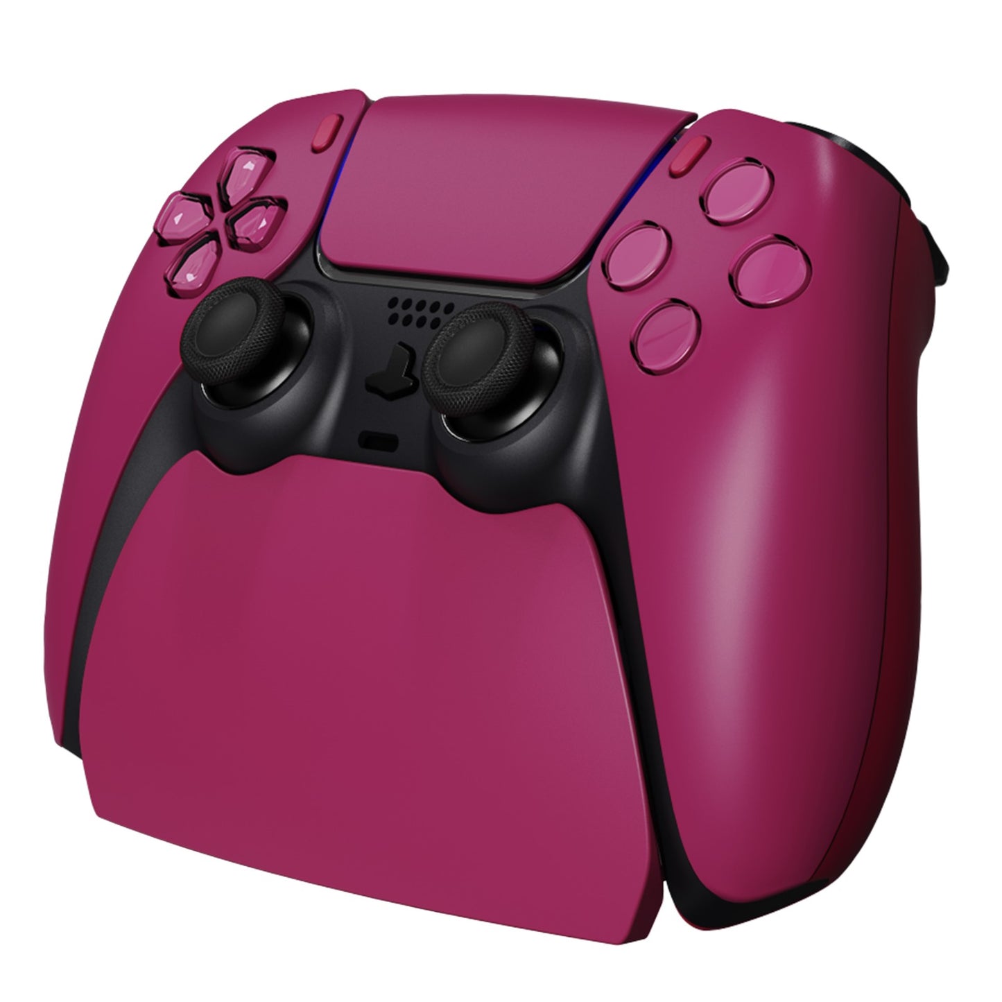 PlayVital 2セット ps5コントローラー対応用ディスプレイスタンド、デュアルセンス5対応収納スタンド、ps5コントローラー対応用机収納スタンド、スタンドホルダー、滑り止めラバーパッド付き【レッド】