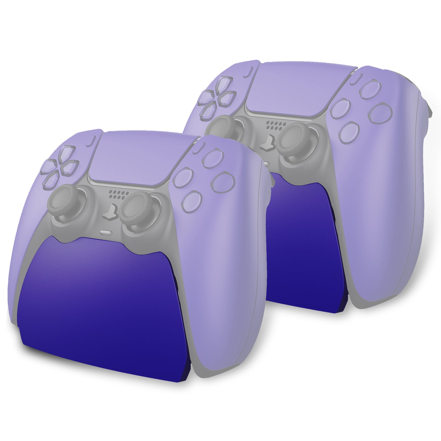 PlayVital 2セット ps5コントローラー対応用ディスプレイスタンド、デュアルセンス5対応収納スタンド、ps5コントローラー対応用机収納スタンド、スタンドホルダー、滑り止めラバーパッド付き【ギャラクティック パープル】