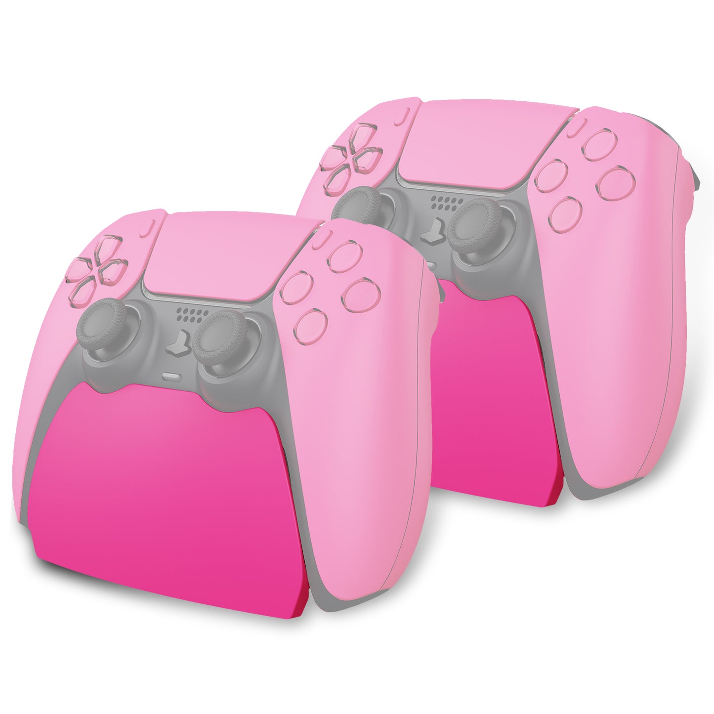 PlayVital 2セット ps5コントローラー対応用ディスプレイスタンド、デュアルセンス5対応収納スタンド、ps5コントローラー対応用机収納スタンド、スタンドホルダー、滑り止めラバーパッド付き【ノヴァ ピンク】