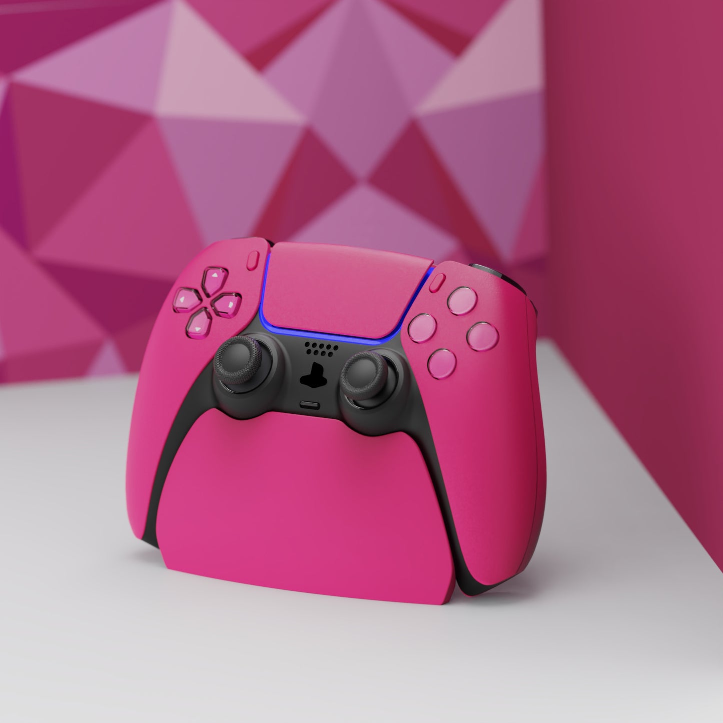 PlayVital 2セット ps5コントローラー対応用ディスプレイスタンド、デュアルセンス5対応収納スタンド、ps5コントローラー対応用机収納スタンド、スタンドホルダー、滑り止めラバーパッド付き【ノヴァ ピンク】