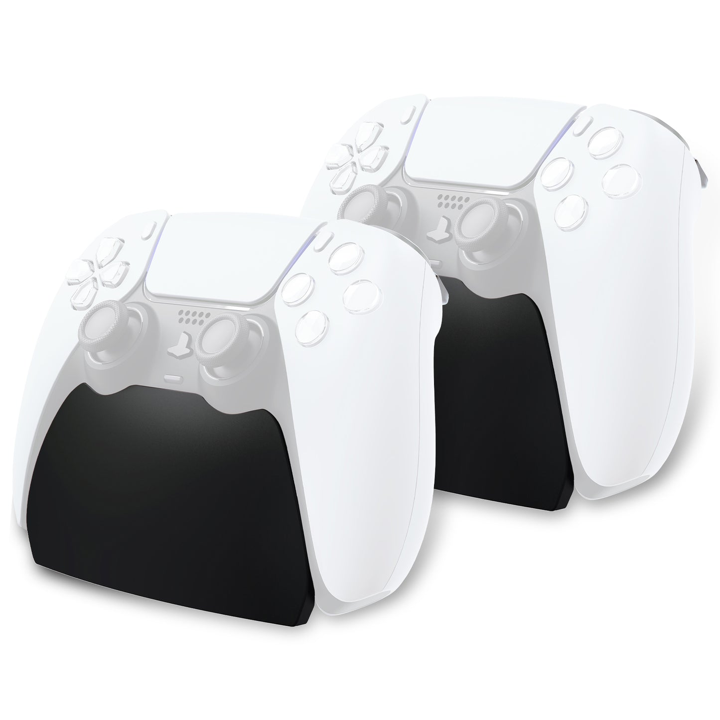PlayVital 2セット ps5コントローラー対応用ディスプレイスタンド、デュアルセンス5対応収納スタンド、ps5コントローラー対応用机収納スタンド、スタンドホルダー、滑り止めラバーパッド付き【ブラック】