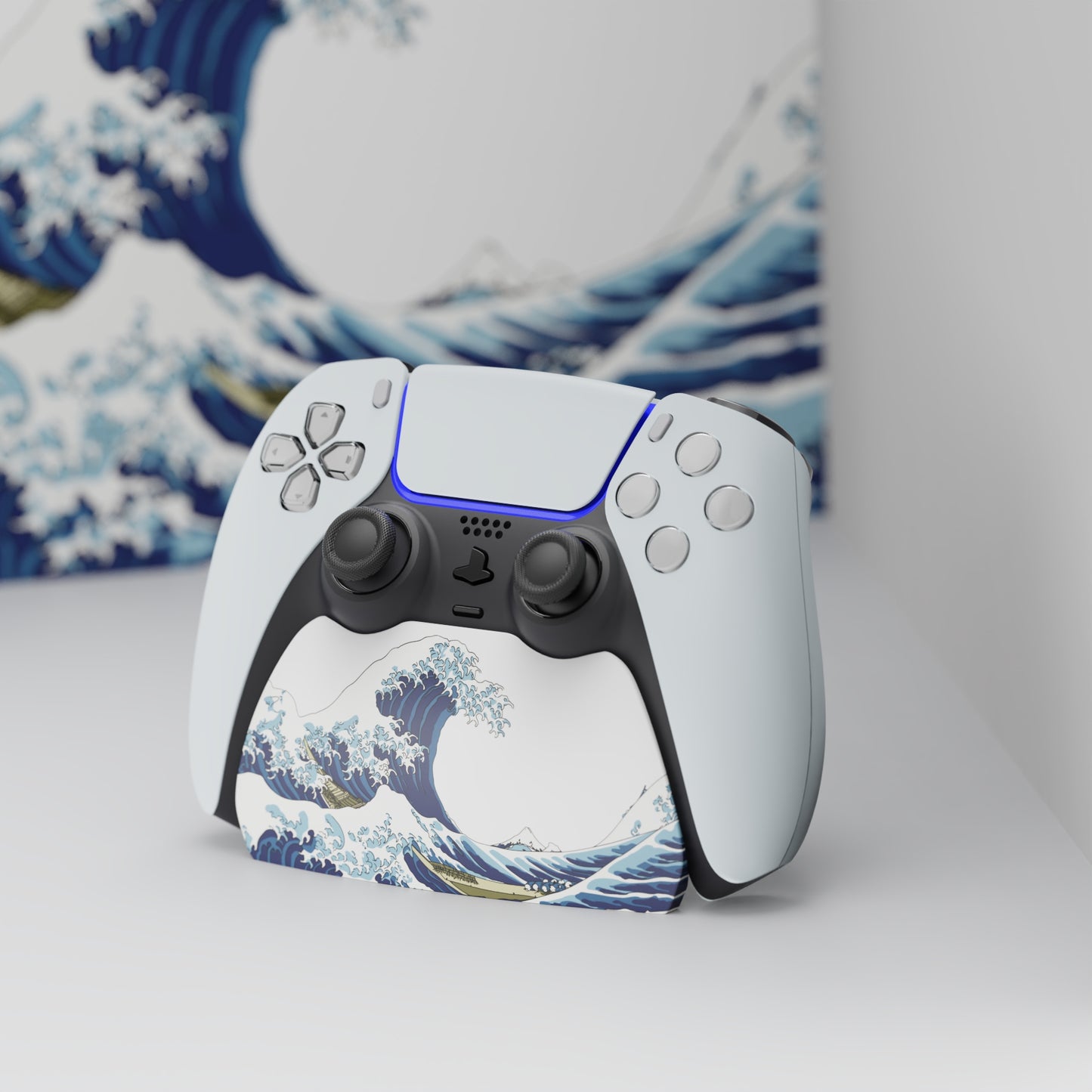PlayVital 2セット ps5コントローラー対応用ディスプレイスタンド、デュアルセンス5対応収納スタンド、ps5コントローラー対応用机収納スタンド、スタンドホルダー、滑り止めラバーパッド付き【ザ グレート ウェブ】