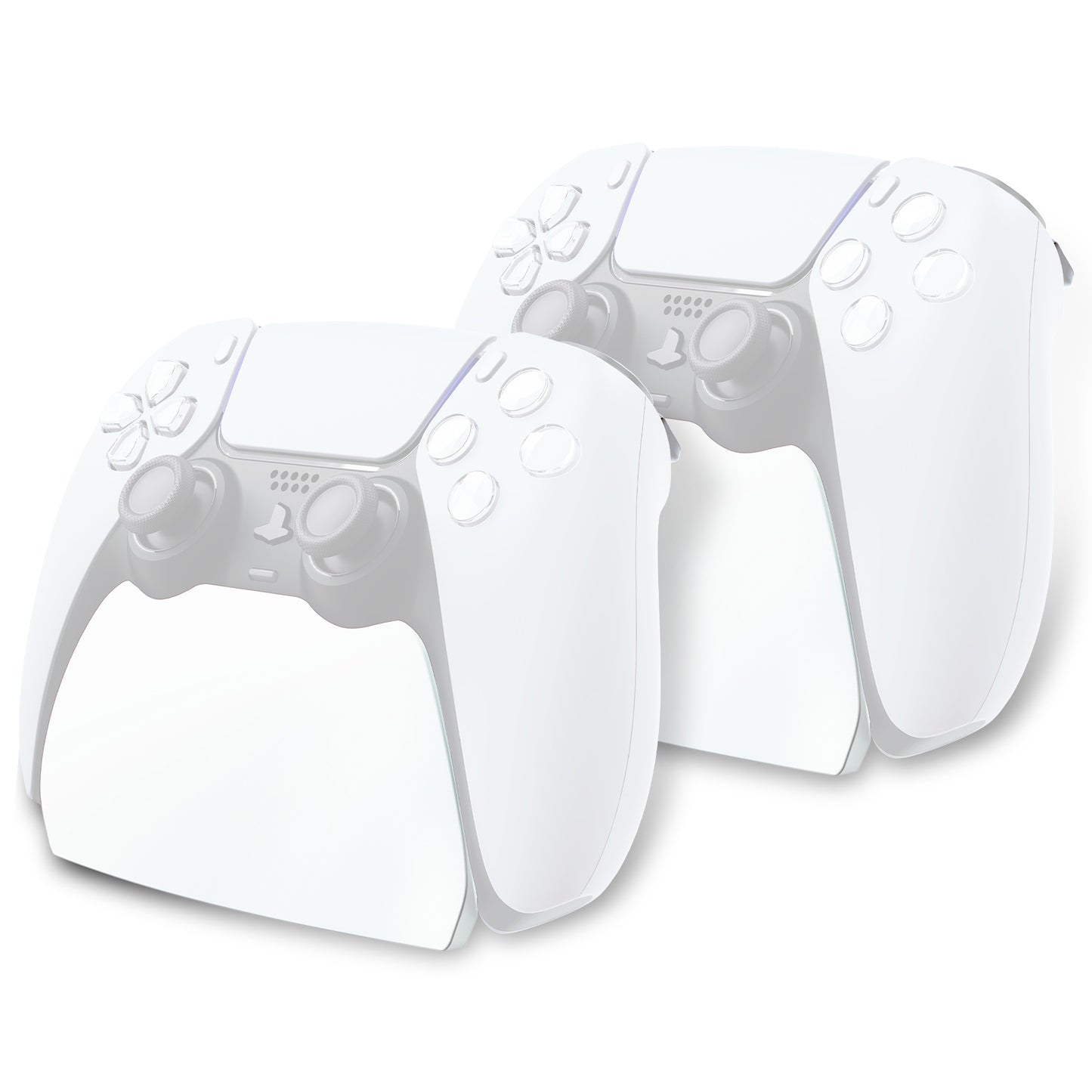 PlayVital 2セット ps5コントローラー対応用ディスプレイスタンド、デュアルセンス5対応収納スタンド、ps5コントローラー対応用机収納スタンド、スタンドホルダー、滑り止めラバーパッド付き【ホワイト】