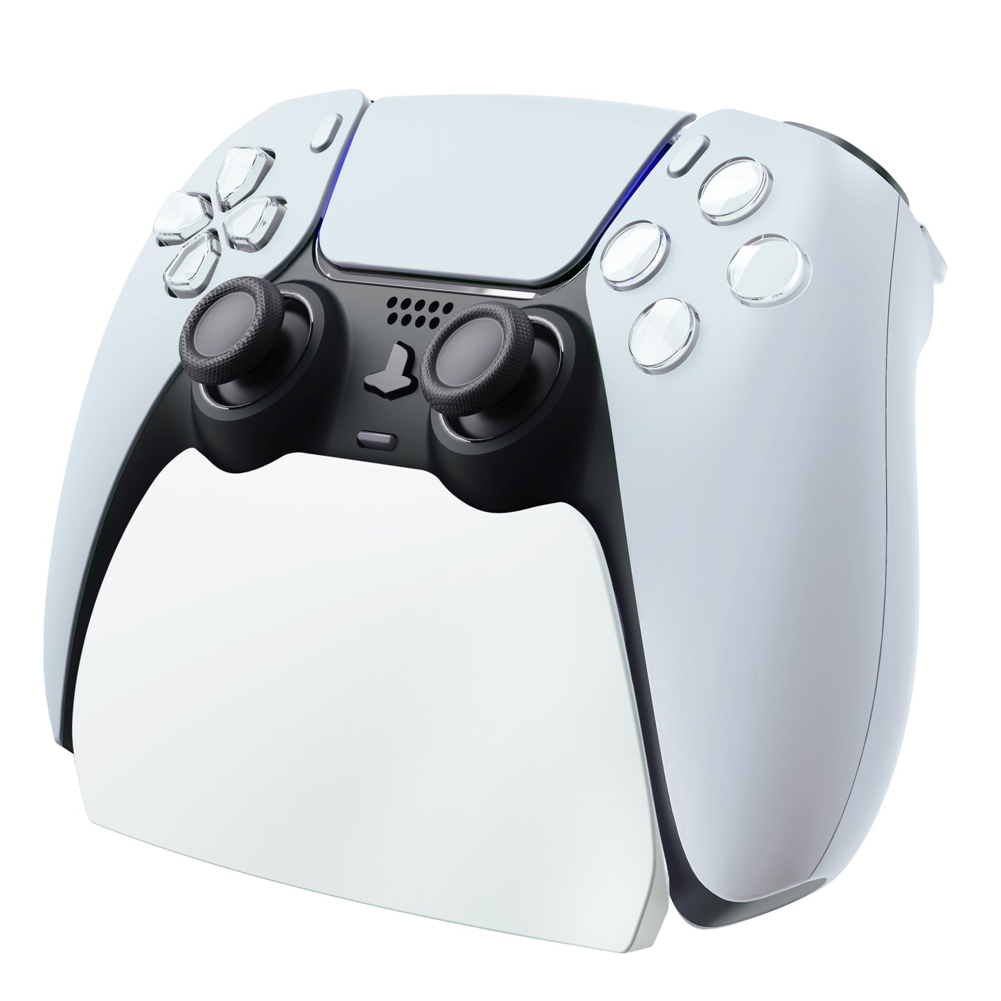 PlayVital 2セット ps5コントローラー対応用ディスプレイスタンド、デュアルセンス5対応収納スタンド、ps5コントローラー対応用机収納スタンド、スタンドホルダー、滑り止めラバーパッド付き【ホワイト】