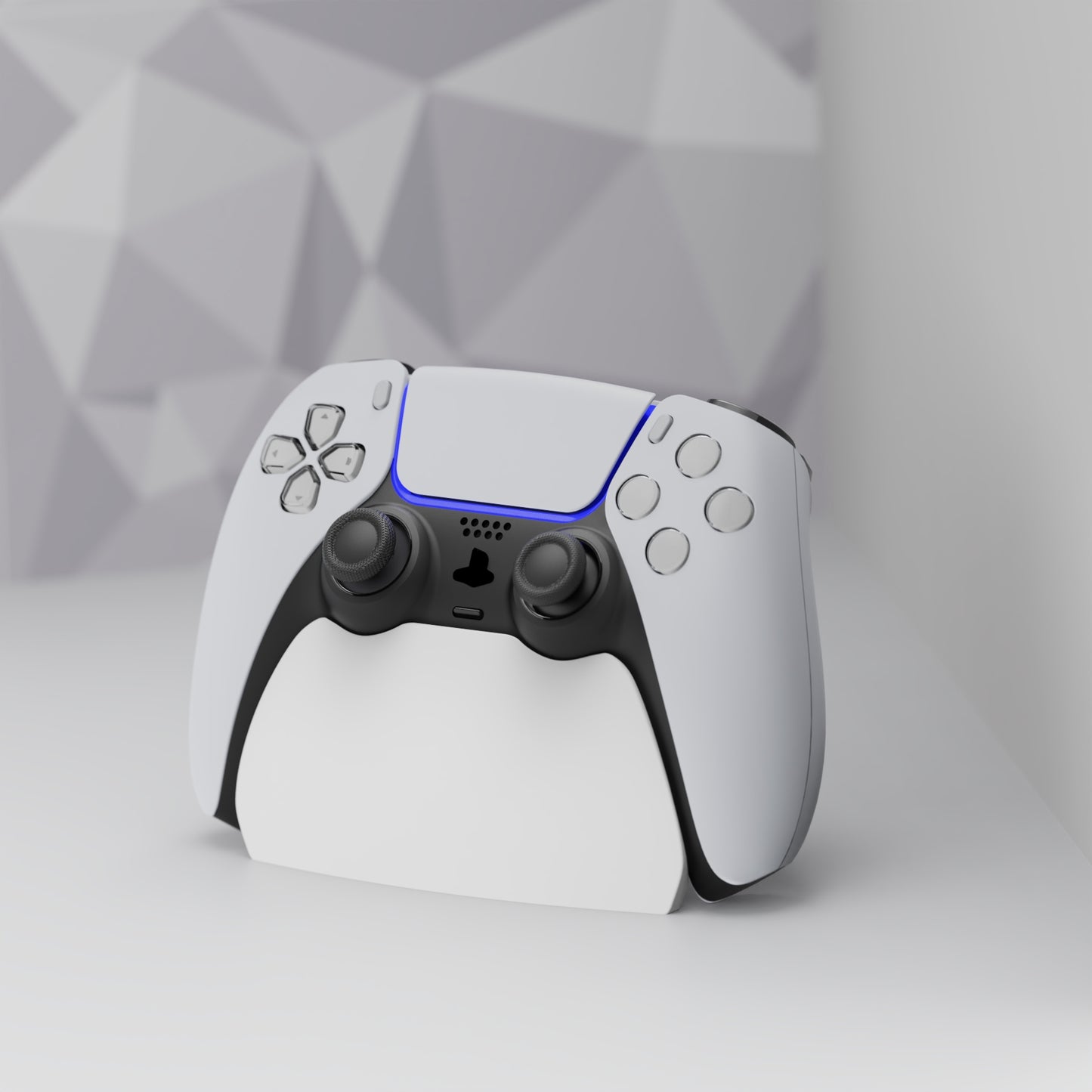 PlayVital 2セット ps5コントローラー対応用ディスプレイスタンド、デュアルセンス5対応収納スタンド、ps5コントローラー対応用机収納スタンド、スタンドホルダー、滑り止めラバーパッド付き【ホワイト】