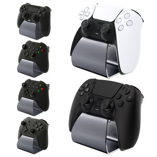 PlayVital 2セット Stand-AL ユニバーサルメタルゲームコントローラースタンド PS5 & PS4 & Xbox Series X/S & Xbox One & Switch Pro 対応アルミニウムメタルディスプレイゲームパッドホルダー 【ダークグレー】