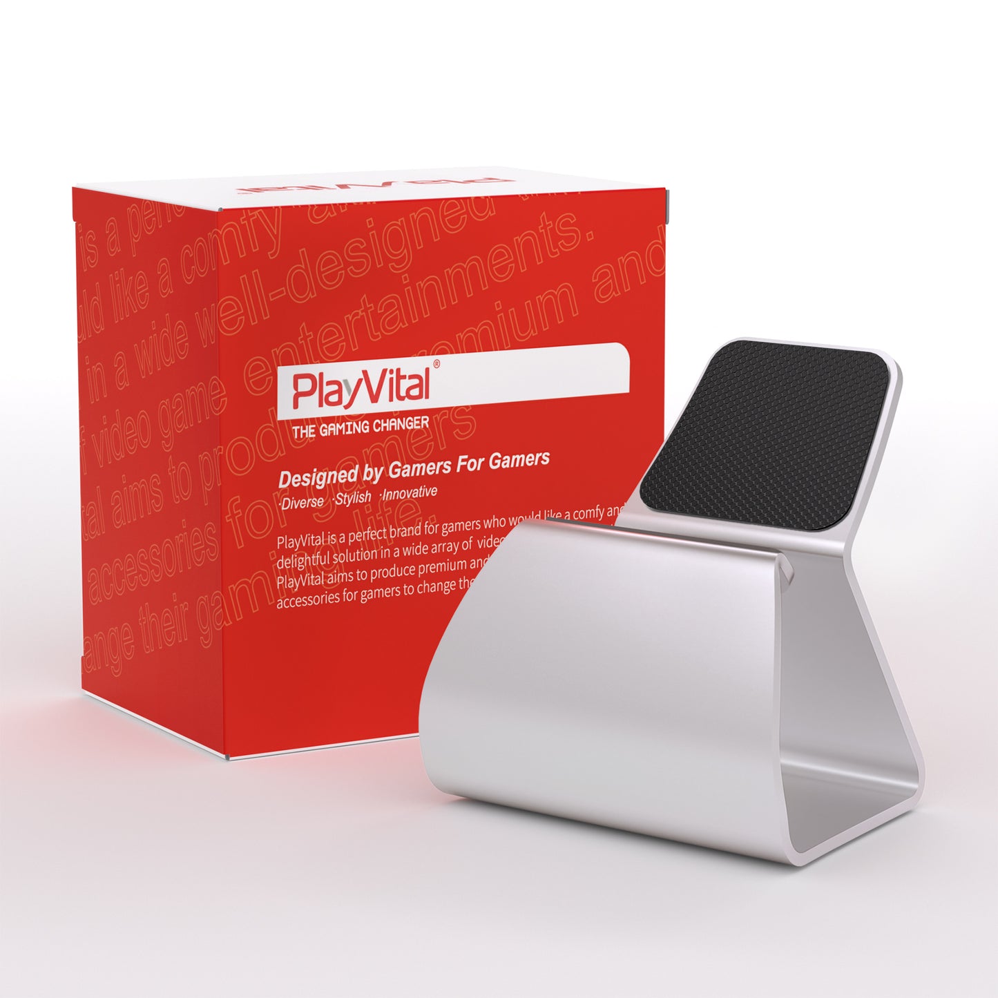 PlayVital 2セット Stand-AL ユニバーサルメタルゲームコントローラースタンド PS5 & PS4 & Xbox Series X/S & Xbox One & Switch Pro 対応アルミニウムメタルディスプレイゲームパッドホルダー 【シルバー】