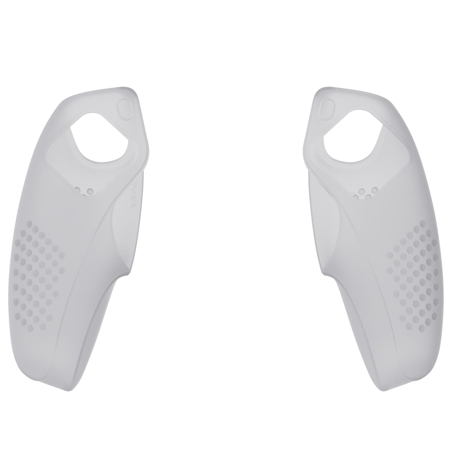 PlayVital 3D Studded Edition Anti-Slip Silicone Cover Skin with Thumb Grip Caps for PS5 Wireless Controller, Compatible with Charging Station - Clear White - TDPF026 PlayVital