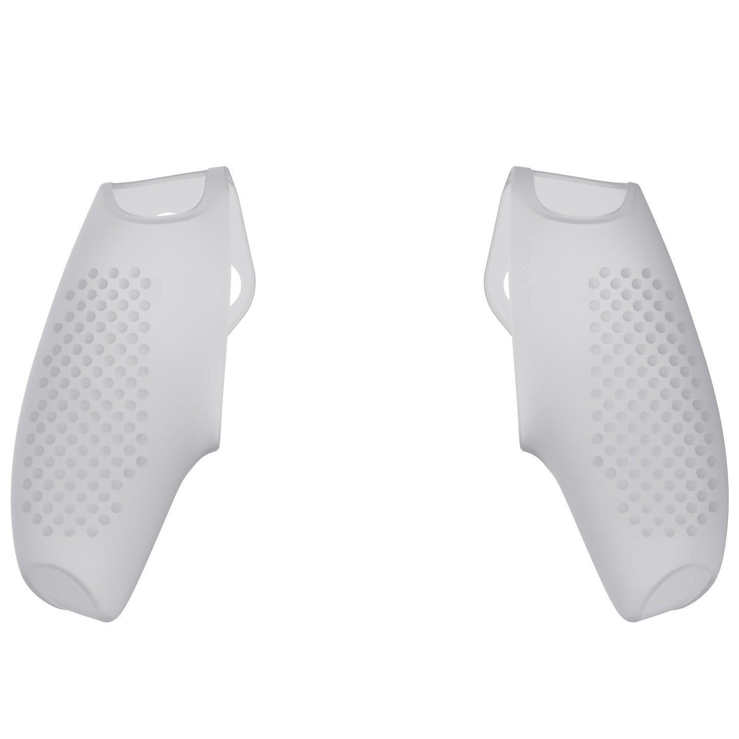 PlayVital 3D Studded Edition Anti-Slip Silicone Cover Skin with Thumb Grip Caps for PS5 Wireless Controller, Compatible with Charging Station - Clear White - TDPF026 PlayVital