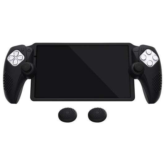 PlayVital 3D スタッドエディション 滑り止めシリコン保護ケース サムグリップ付き PS Portal リモート プレーヤー用 【ブラック】