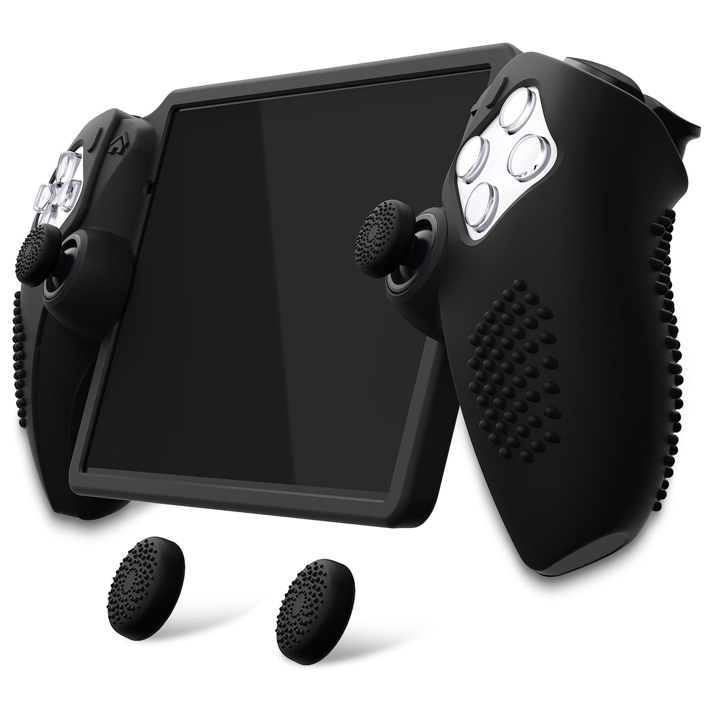PlayVital 3D Studded Edition Anti-Slip Silicone Protective Case with Thumb Grips for PS Portal Remote Player - Black - CYRPFP001 PlayVital
