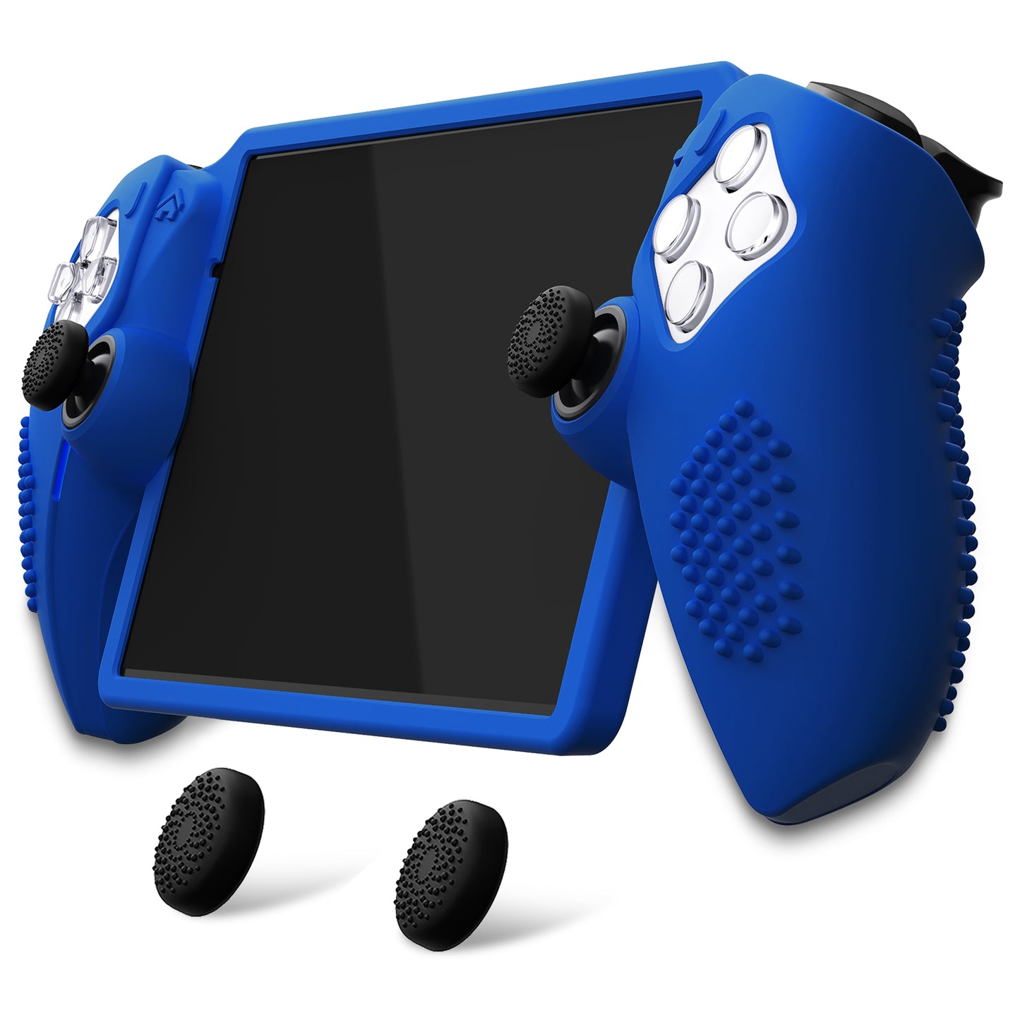 PlayVital 3D スタッドエディション 滑り止めシリコン保護ケース サムグリップ付き PS Portal リモート プレーヤー用【ブルー 】