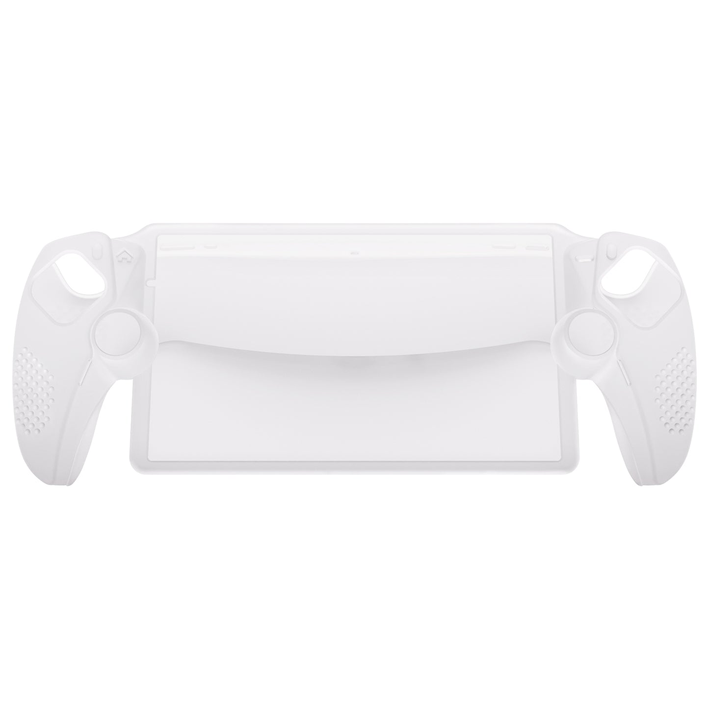 PlayVital 3D スタッドエディション 滑り止めシリコン保護ケース サムグリップ付き PS Portal リモート プレーヤー用【クリア ホワイト】