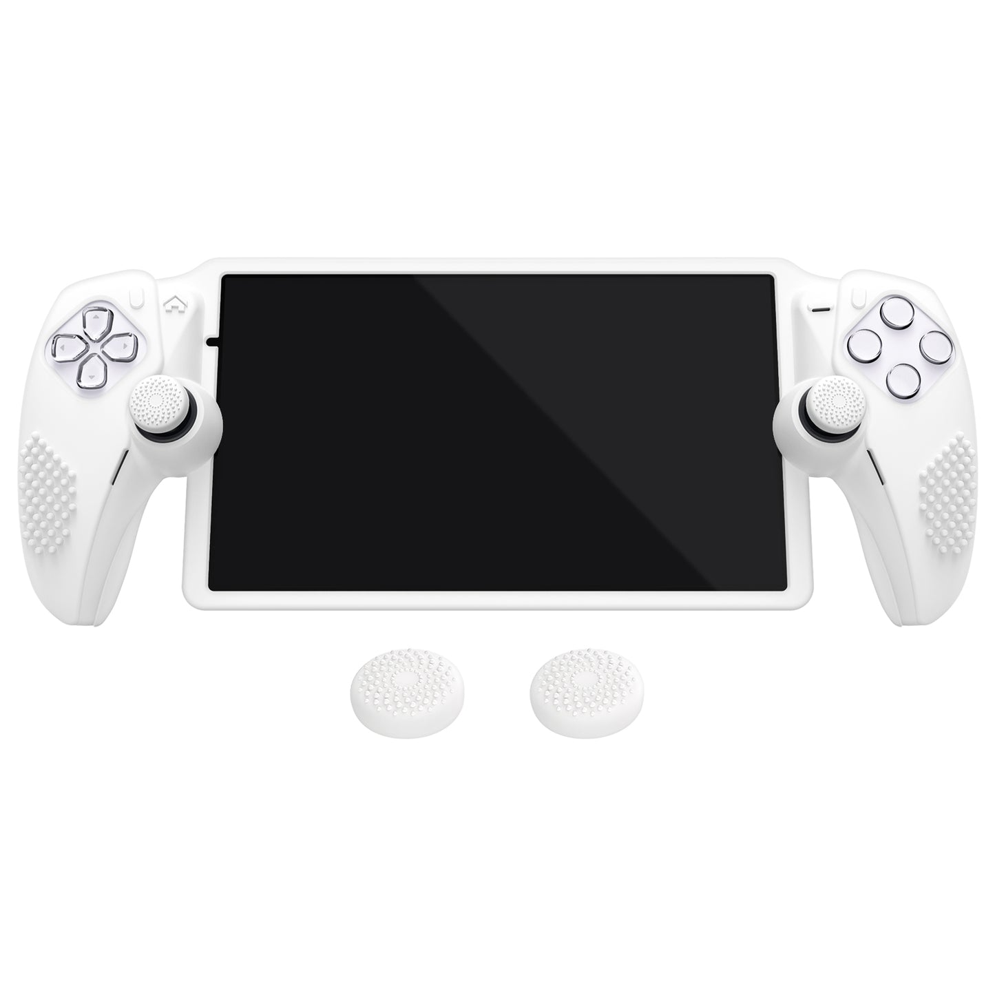 PlayVital 3D スタッドエディション 滑り止めシリコン保護ケース サムグリップ付き PS Portal リモート プレーヤー用【ホワイト】