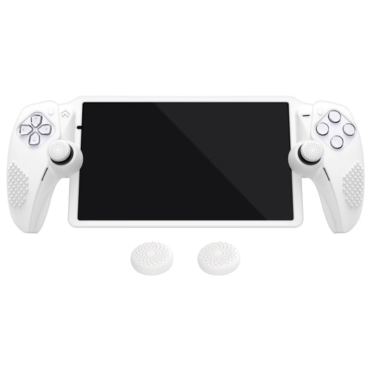 PlayVital 3D スタッドエディション 滑り止めシリコン保護ケース サムグリップ付き PS Portal リモート プレーヤー用【ホワイト】