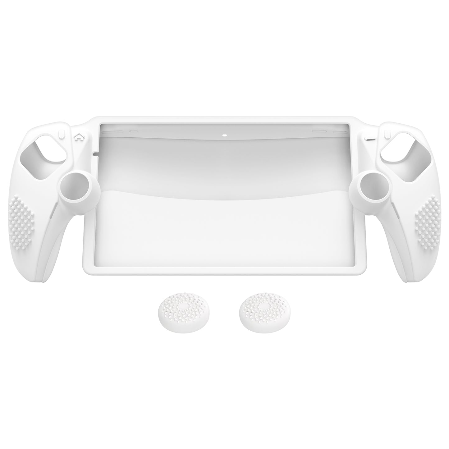 PlayVital 3D スタッドエディション 滑り止めシリコン保護ケース サムグリップ付き PS Portal リモート プレーヤー用【ホワイト】