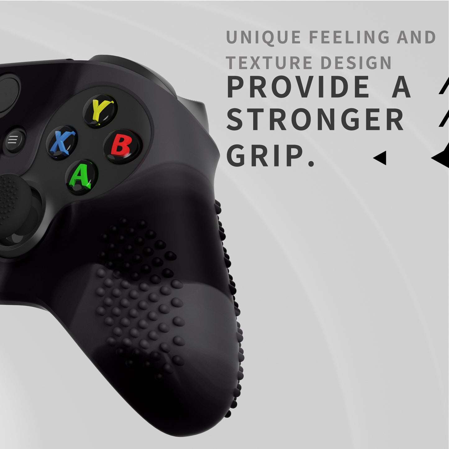 PlayVital 3D スタッドエディション 滑り止めシリコンカバースキン サムグリップキャップ付き Xbox Series X/S コントローラー & Xbox Core ワイヤレスコントローラー用【ダークグレー & ブラック】