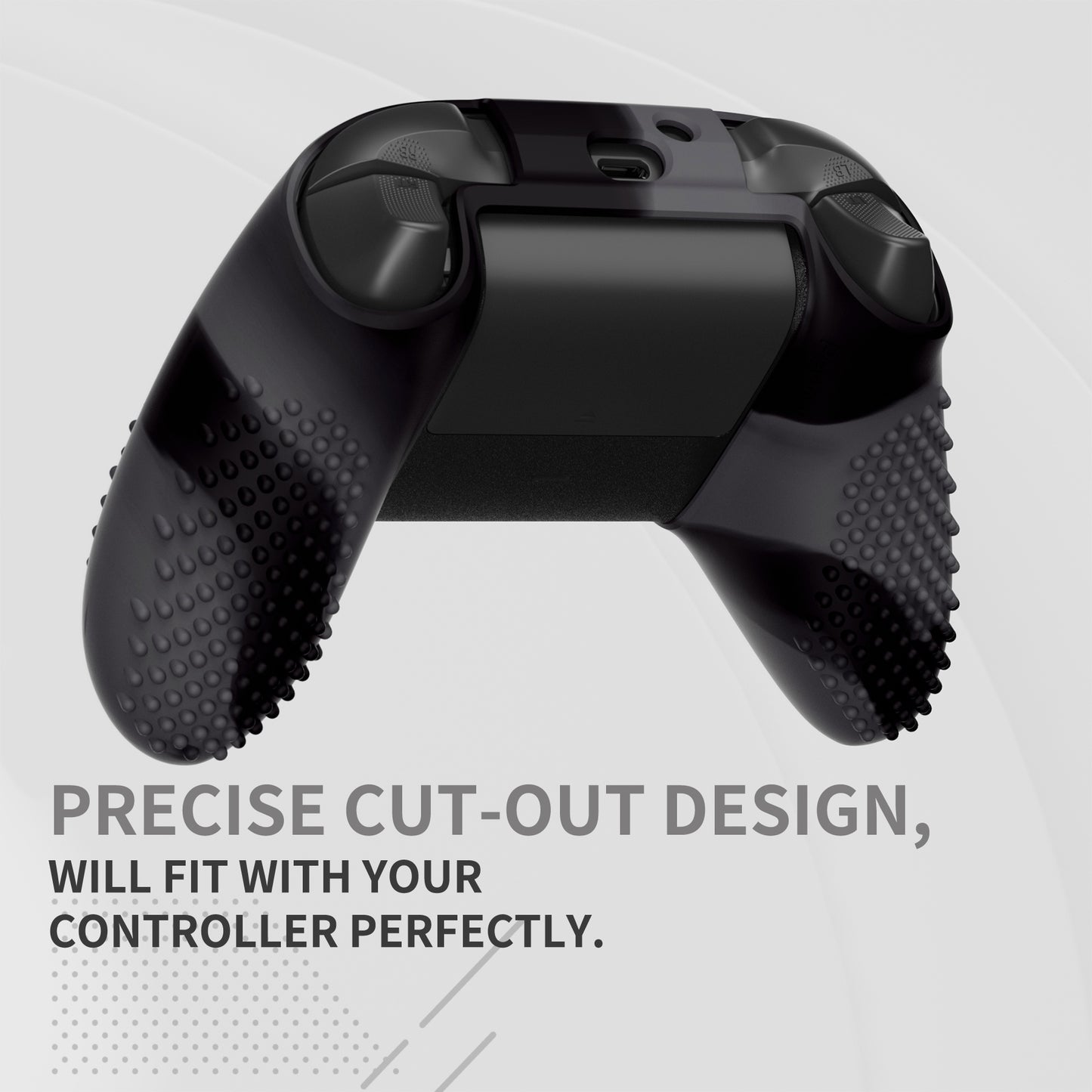PlayVital 3D スタッドエディション 滑り止めシリコンカバースキン サムグリップキャップ付き Xbox Series X/S コントローラー & Xbox Core ワイヤレスコントローラー用【ダークグレー & ブラック】