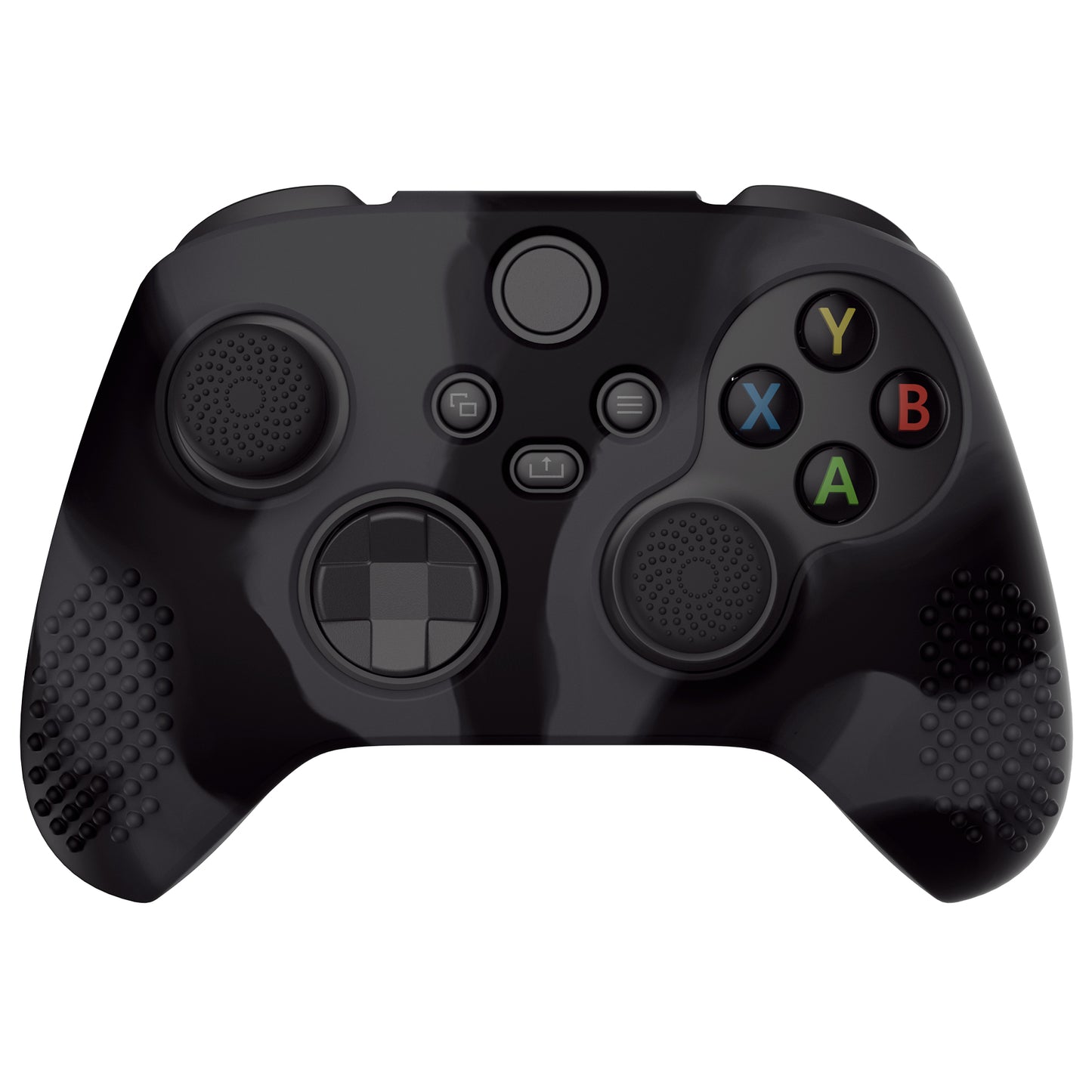 PlayVital 3D スタッドエディション 滑り止めシリコンカバースキン サムグリップキャップ付き Xbox Series X/S コントローラー & Xbox Core ワイヤレスコントローラー用【ダークグレー & ブラック】