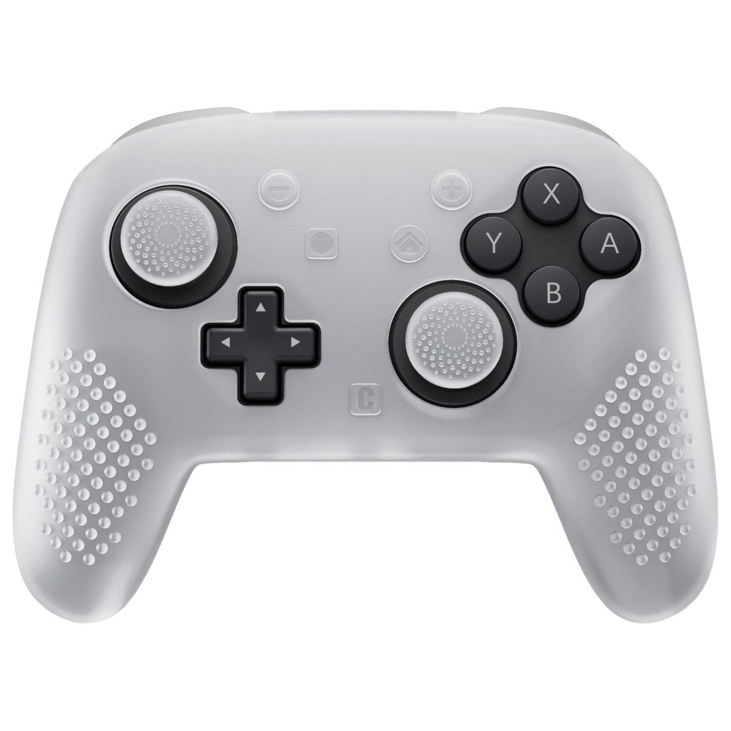 PlayVital 3D スタッズエディション シリコンカバースキン Nintendo Switch 2 Proコントローラー用 背面ボタンキャップ・サムグリップ付き 滑り止めグリッププロテクターケース【クリアホワイト】