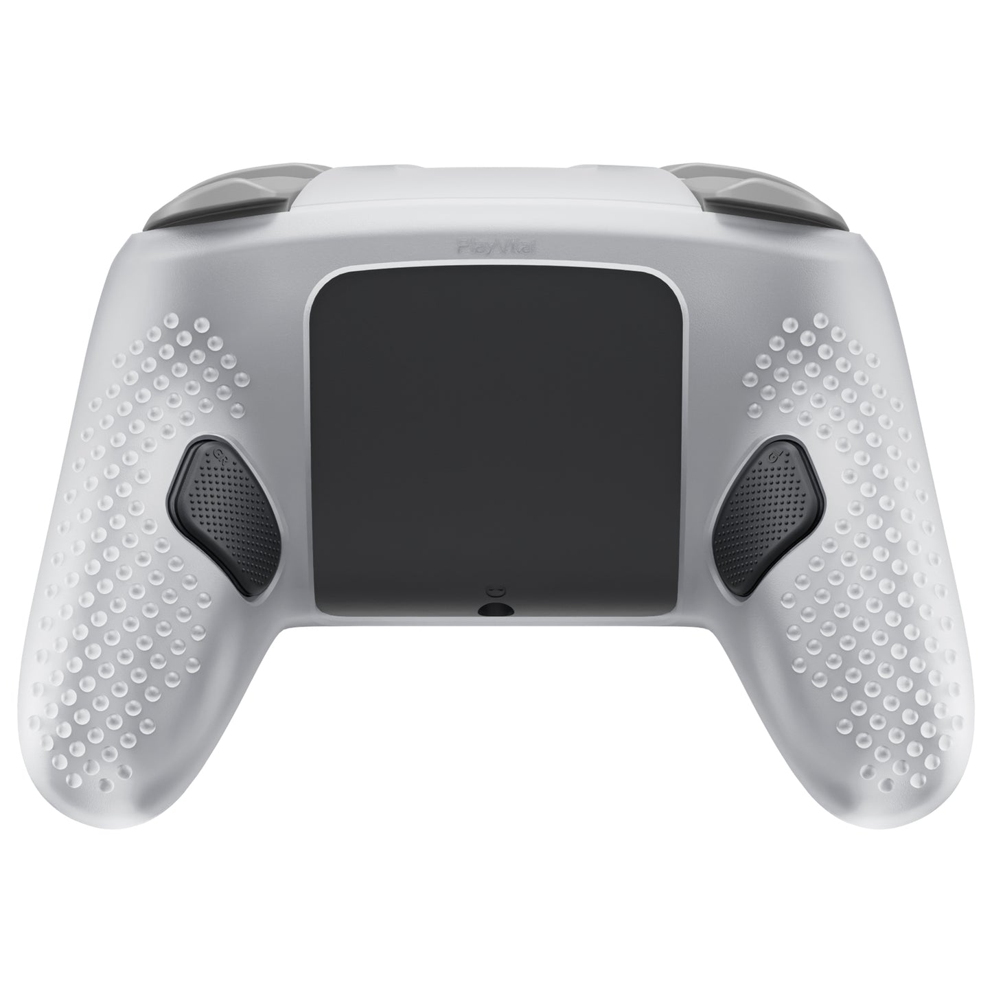 PlayVital 3D スタッズエディション シリコンカバースキン Nintendo Switch 2 Proコントローラー用 背面ボタンキャップ・サムグリップ付き 滑り止めグリッププロテクターケース【クリアホワイト】