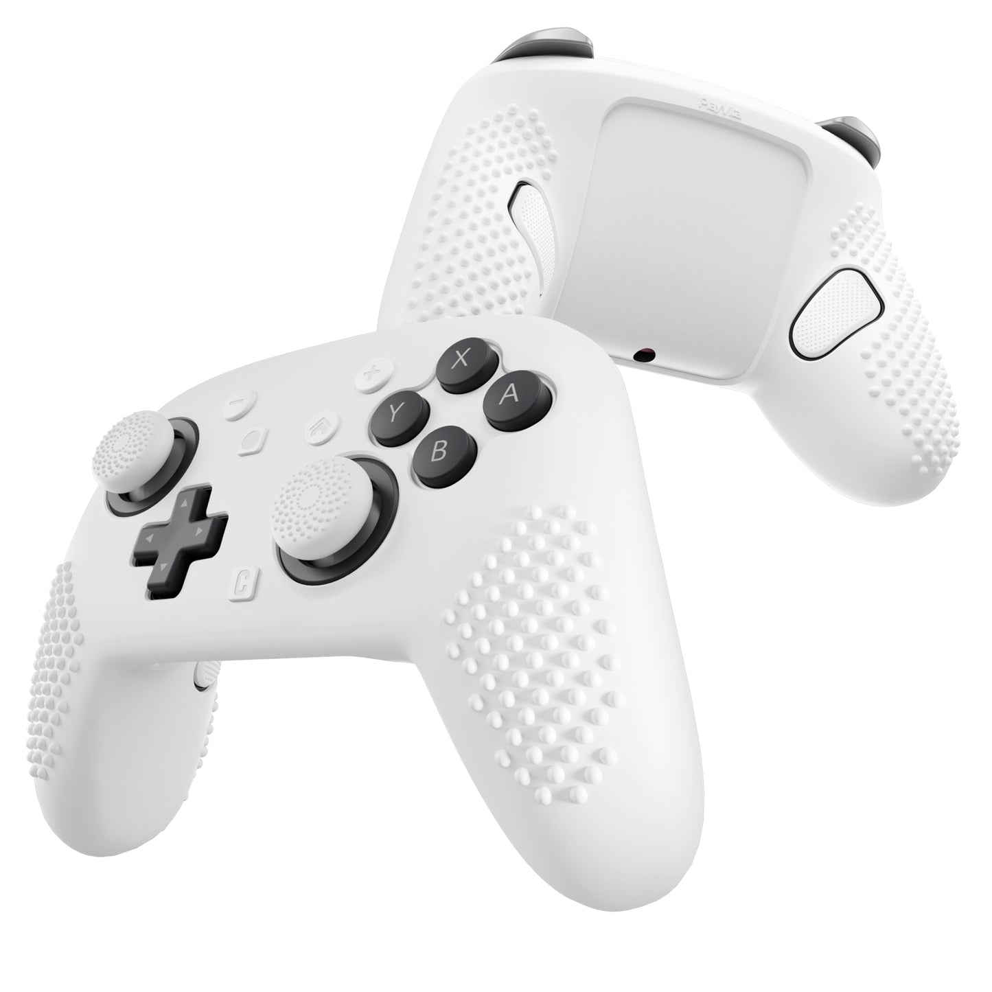 PlayVital 3D スタッズエディション シリコンカバースキン Nintendo Switch 2 Proコントローラー用 背面ボタンキャップ・サムグリップ・ステッカー付き 滑り止めグリッププロテクターケース【ホワイト】
