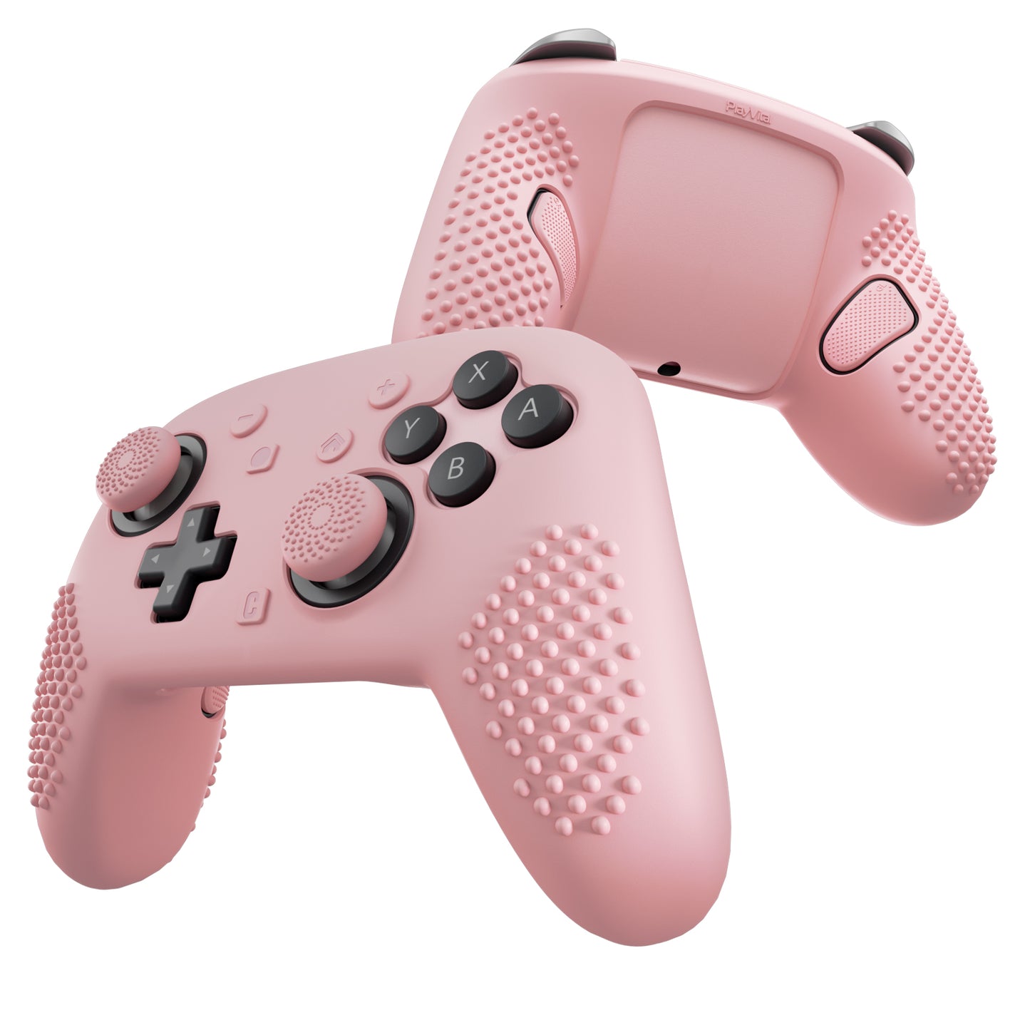 PlayVital 3D スタッズエディション シリコンカバースキン Nintendo Switch 2 Proコントローラー用 背面ボタンキャップ・サムグリップ・ステッカー付き 滑り止めグリッププロテクターケース【桜ピンク】