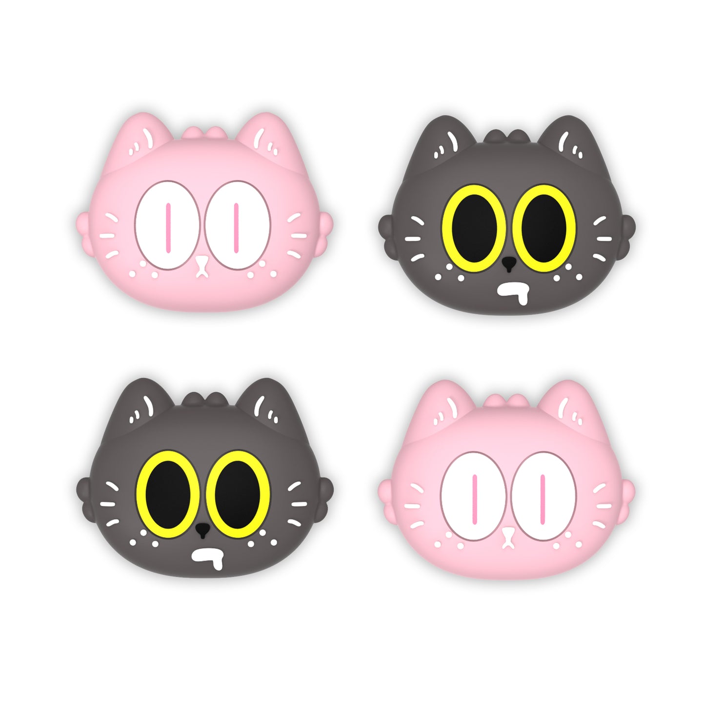 PlayVital Switch 2(2025年新モデル)対応 親指グリップキャップ 4個セット かわいいシリコン製スティックカバー Joycon用 耐久性ある 【ムーンライト猫】