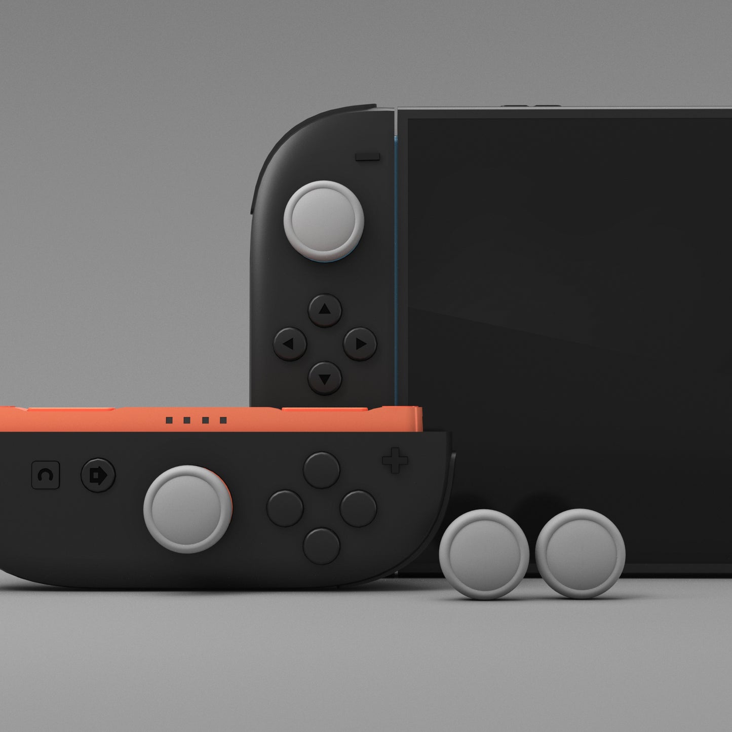 PlayVital 2025年新型Switch 2対応用親指グリップキャップ 4個セットジョイコン対応シリコン素材 快適フィット 滑り止めスティックカバー【グレー】