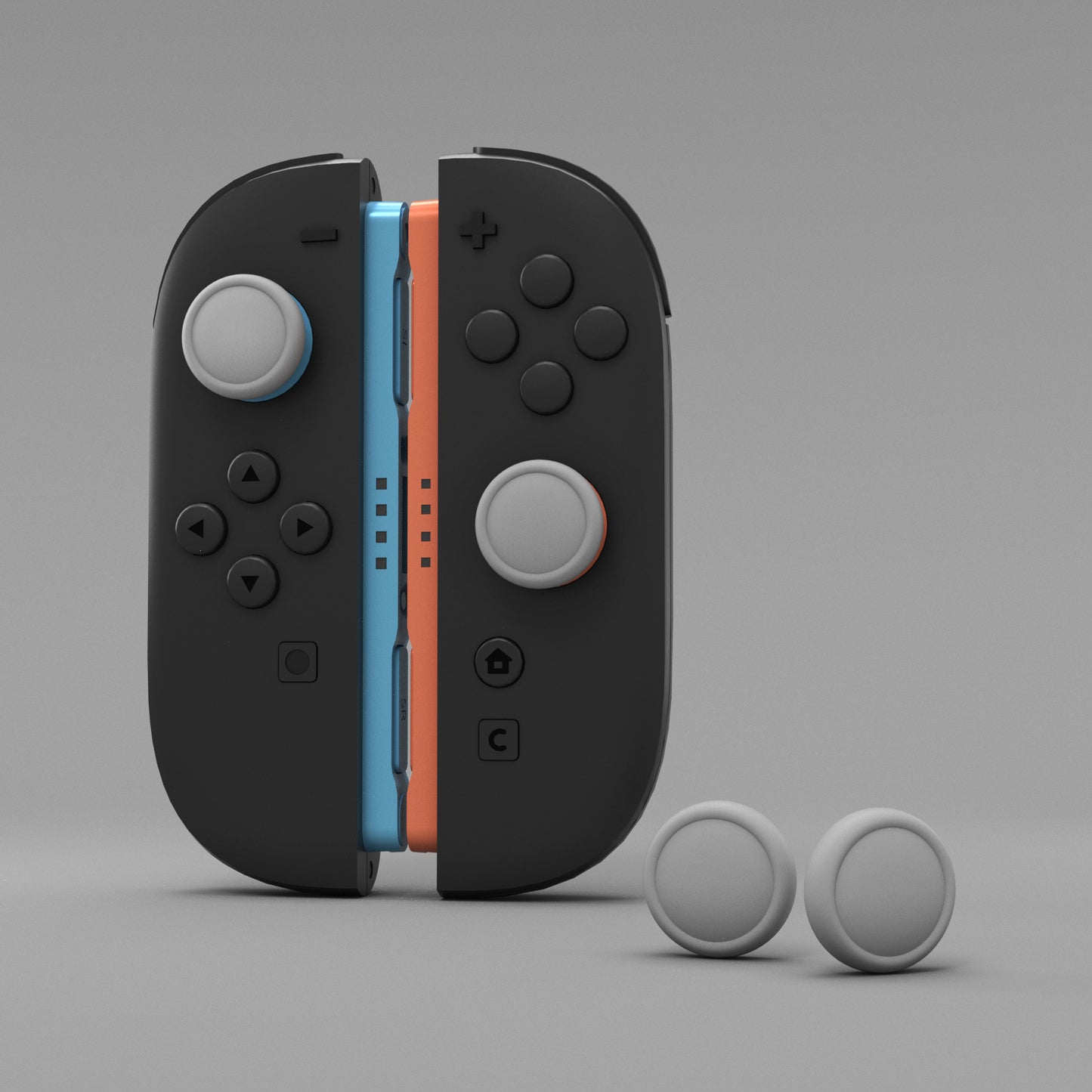 PlayVital 2025年新型Switch 2対応用親指グリップキャップ 4個セットジョイコン対応シリコン素材 快適フィット 滑り止めスティックカバー【グレー】