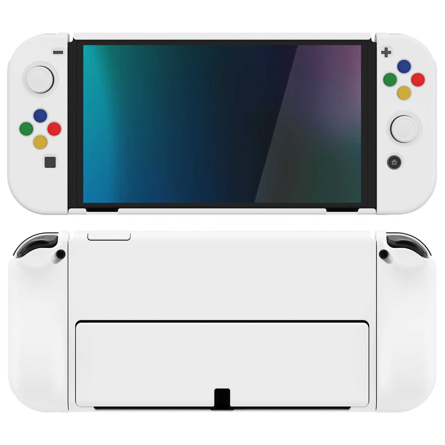 PlayVital AlterGrips ドッキング可能なハードシェル保護ケース、親指グリップキャップとボタンキャップ付き、Nintendo 有機el用 【 ホワイト】