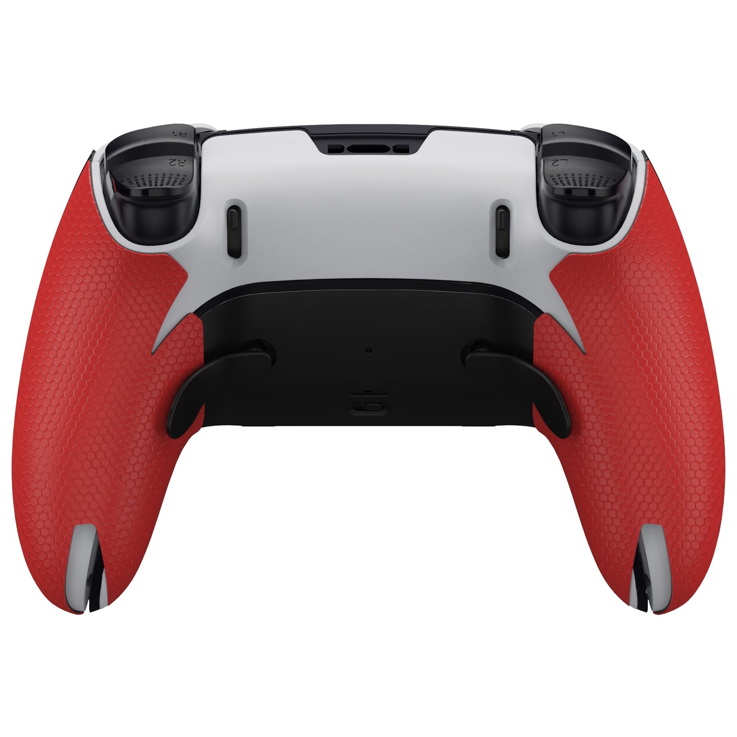 PlayVital プロフェッショナル テクスチャード 滑り止め 汗吸収性 コントローラー グリップ PS5 Edge ワイヤレス コントローラー用【レッド】