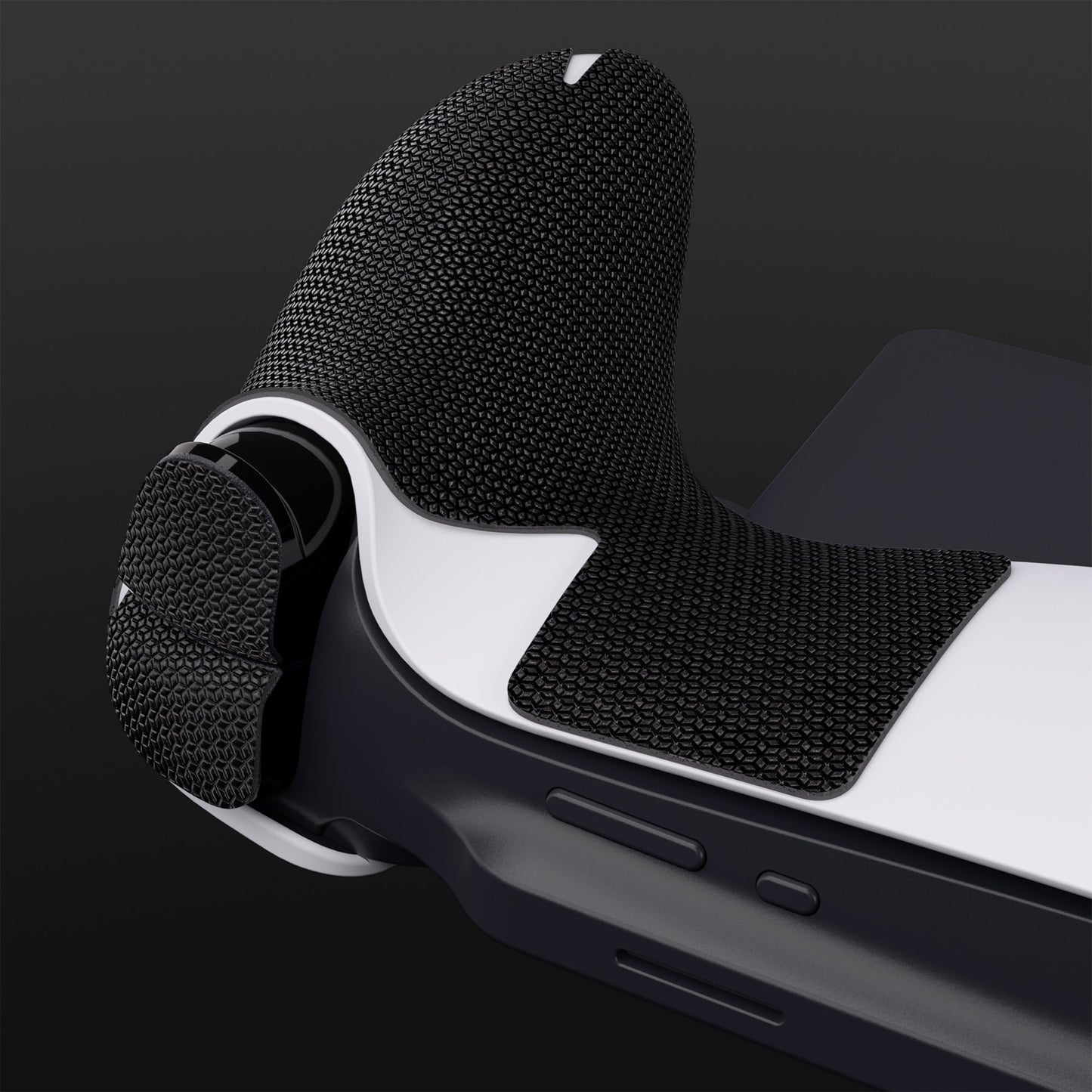 PlayVital Hexagonal Diamond Pattern Premium Anti-Slip Grips for PS Portal Remote Player - Black - EJKPPM001 PlayVital
